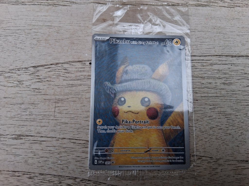 Pikachu with Grey Felt Hat Van Gogh Museum SEALED, Hobby en Vrije tijd, Ophalen of Verzenden