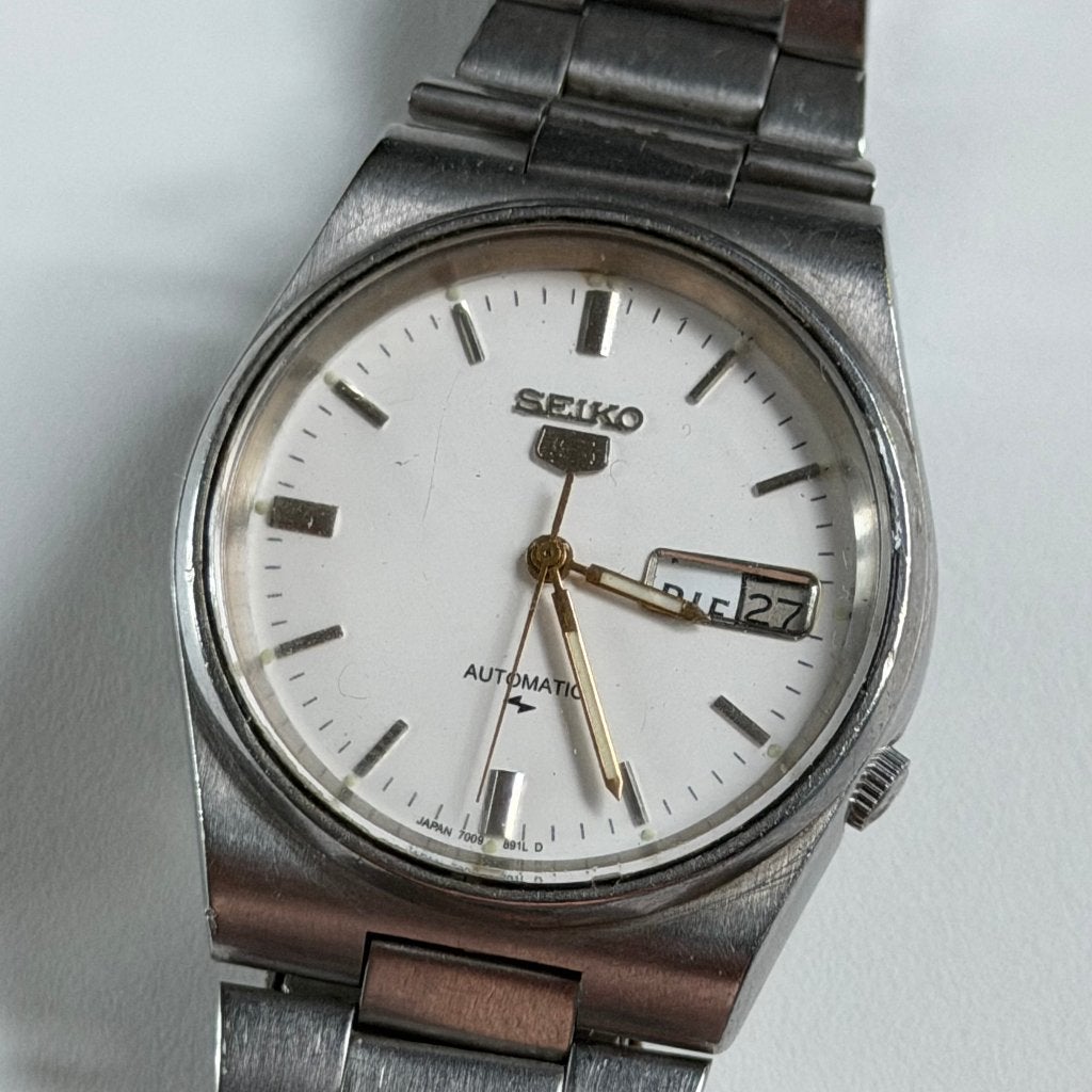 Date automatique Seiko 5 - Années 80, Montre-bracelet, Seiko, Enlèvement ou Envoi, Acier