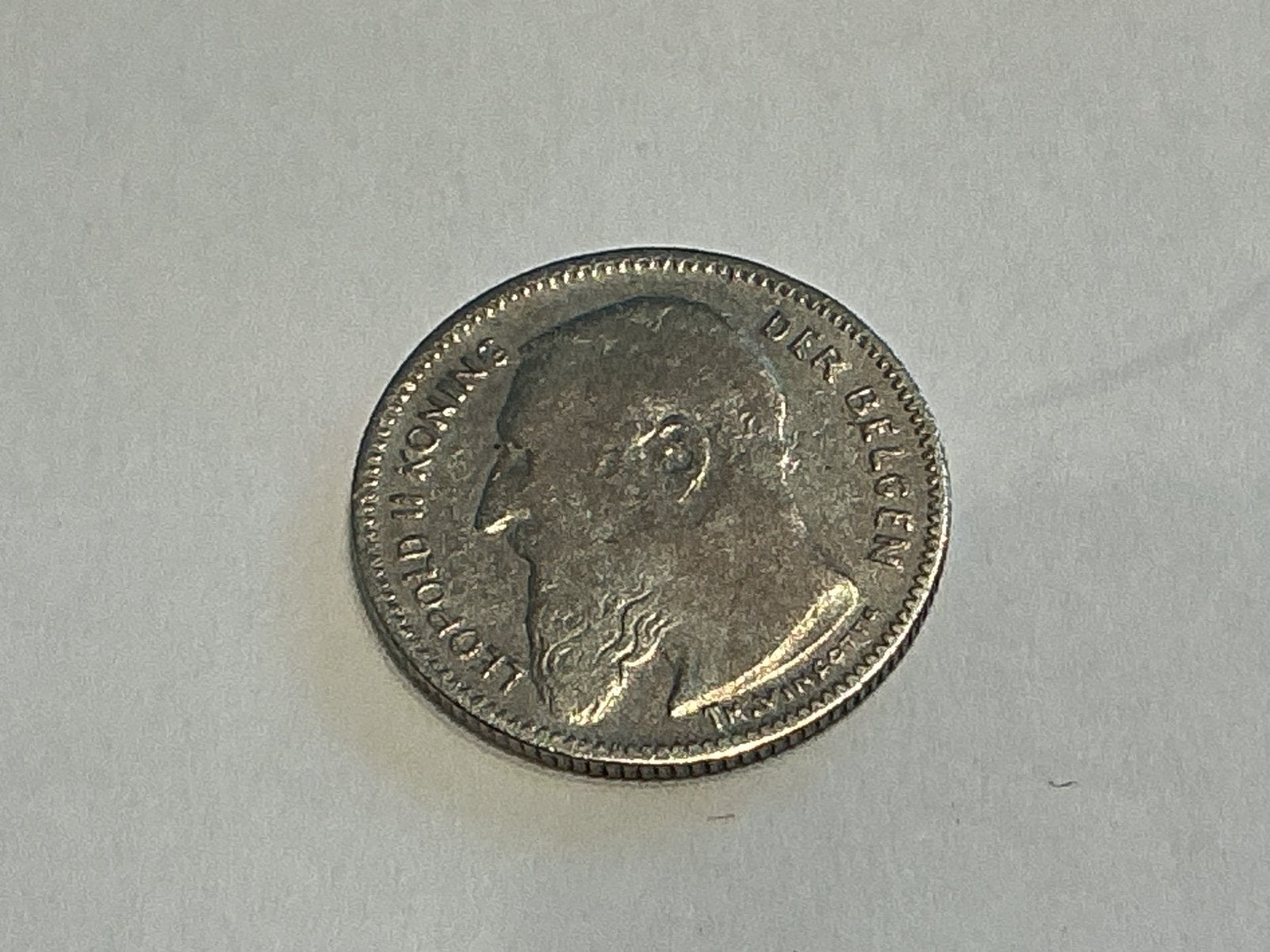 Belgique 1/2 franc 1907 argent flamand, Timbres & Monnaies, Enlèvement ou Envoi, Argent
