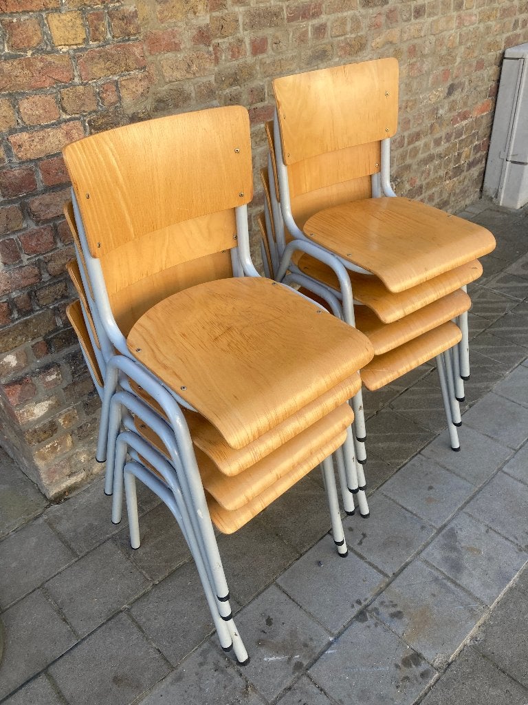 8 schoolstoelen lot, Huis en Inrichting, Ophalen, Gebruikt