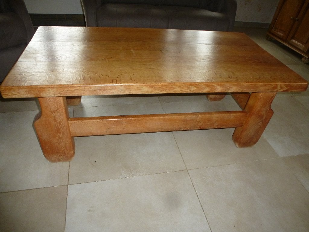 Table de salon en chêne massif, Ophalen, 100 tot 150 cm, 50 tot 100 cm, Zo goed als nieuw