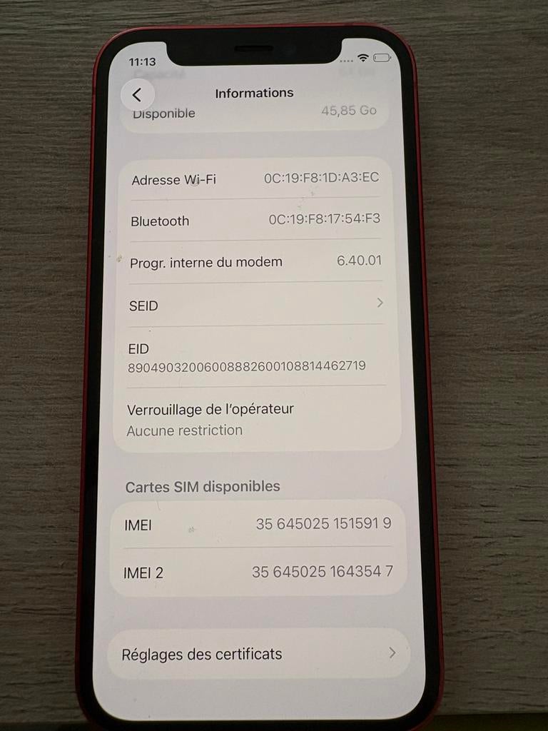 iPhone 12 mini Rouge – État comme neuf !, Télécoms, Enlèvement ou Envoi, Rouge, IPhone 12 Mini
