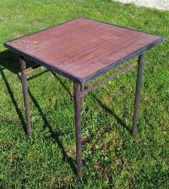 1 table d appoint vintage 60/74 cm hauteur, Enlèvement, Utilisé, Carré