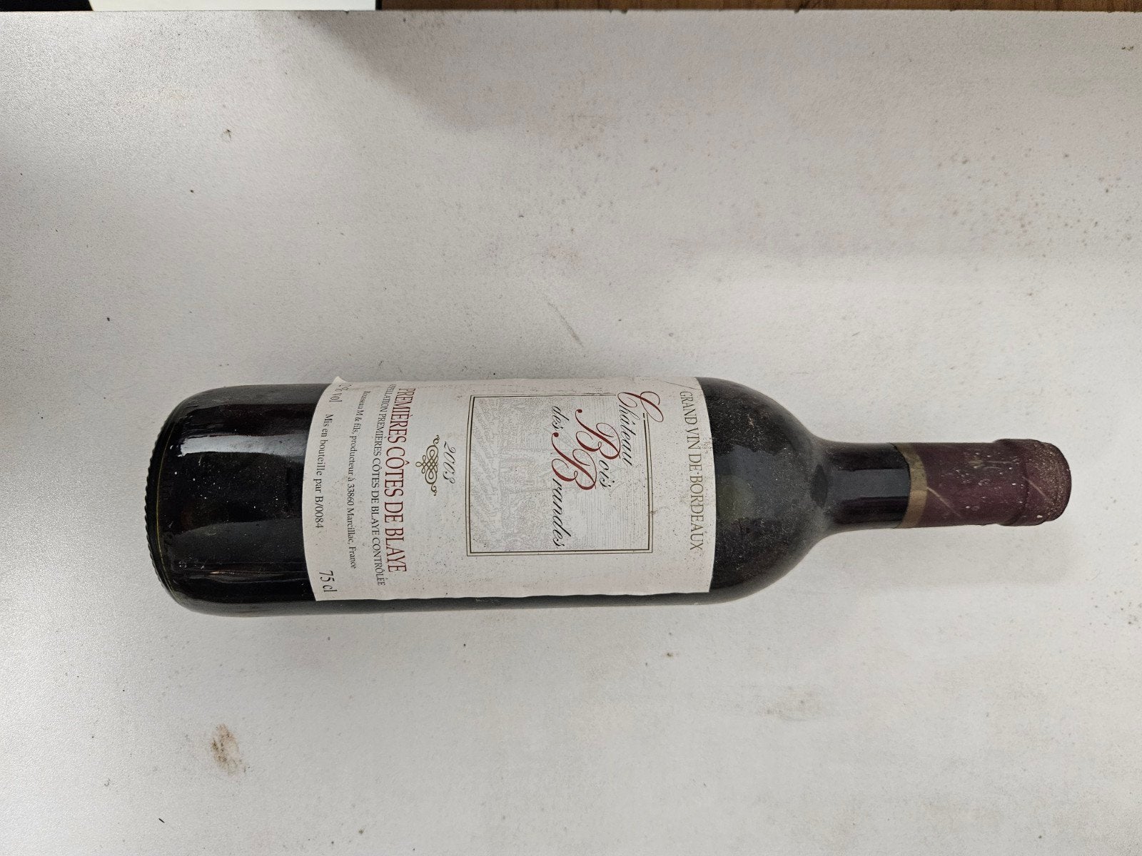 Château Bois des Brandes 2003, Enlèvement