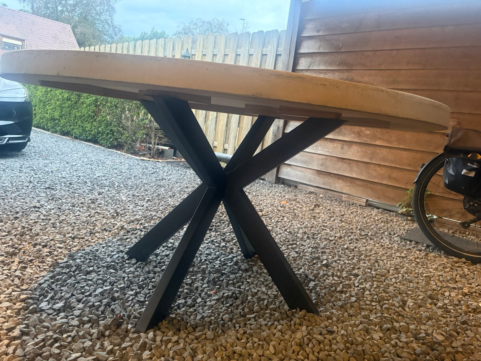 Mortex eetkamertafel, Huis en Inrichting, Ophalen, Rond, Zo goed als nieuw, Vijf personen of meer