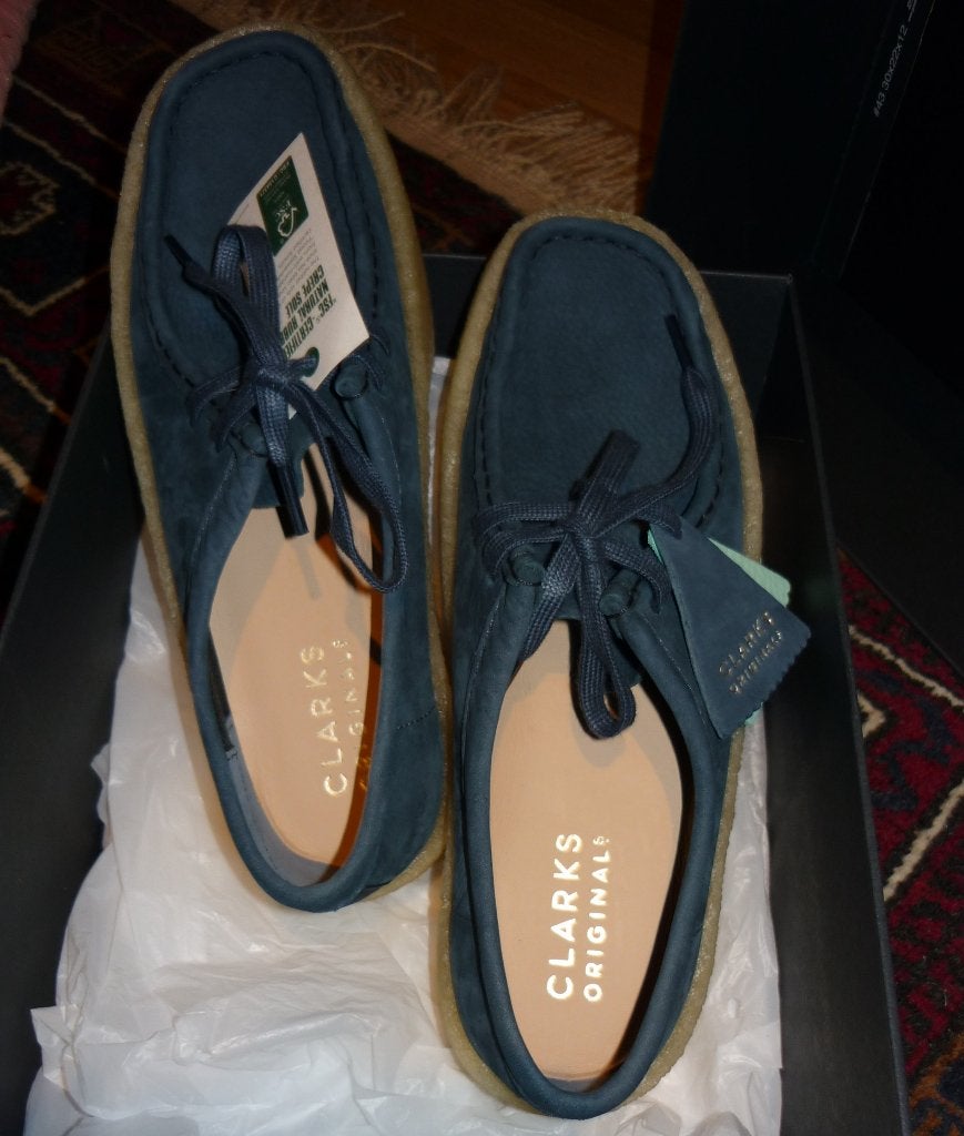 Gloednieuwe leren Clarks Wallabees, mT 39,5=UK6, Verzenden, Nieuw, Blauw