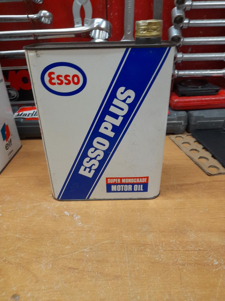 ancien bidon huile vide esso essoplus super monograde, Collections, Marques & Objets publicitaires, Utilisé, Autres types, Envoi