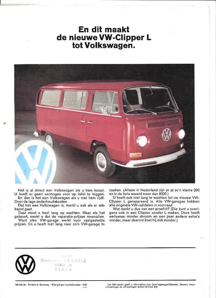 VOLKSWAGEN KLEINBUS / CLIPPER, Ophalen of Verzenden, Zo goed als nieuw, Volkswagen