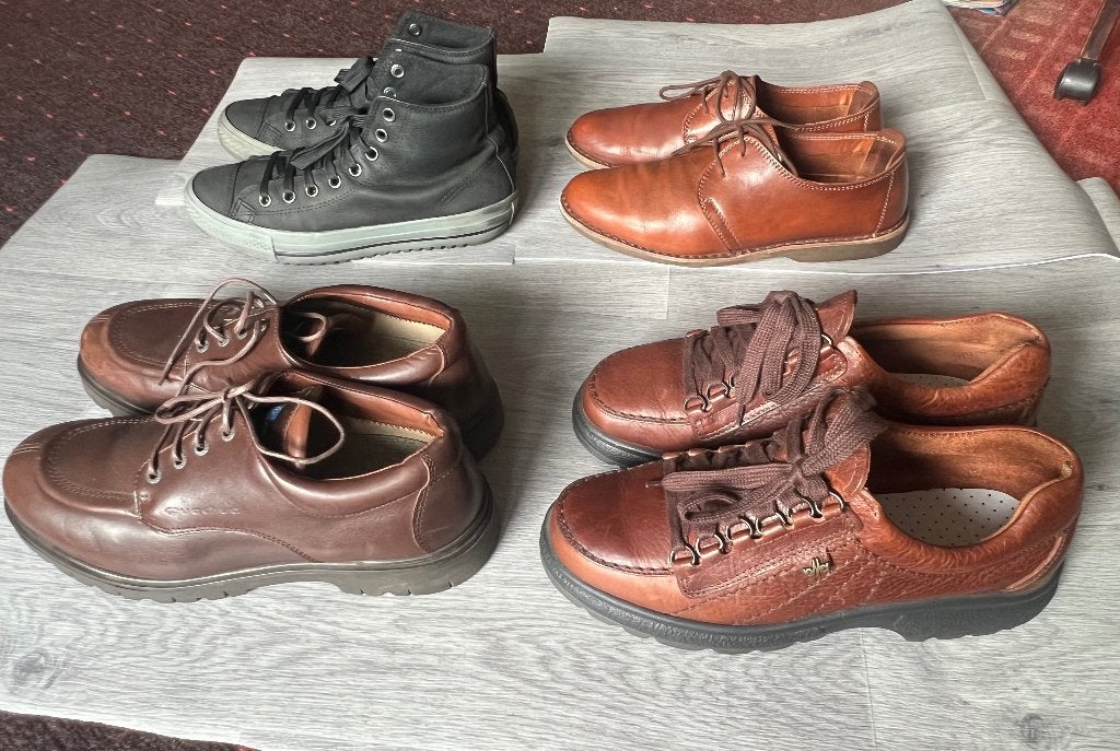 Lot de chaussures hommes (4 pièces)., Envoi, Porté, Cypres,Quechua…etc., Chaussures de marche