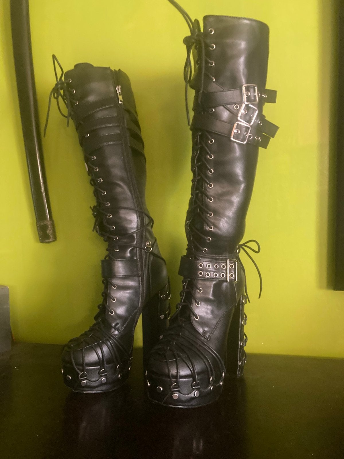 Leder laarzen 38, Comme neuf, Enlèvement, Autres types, Noir