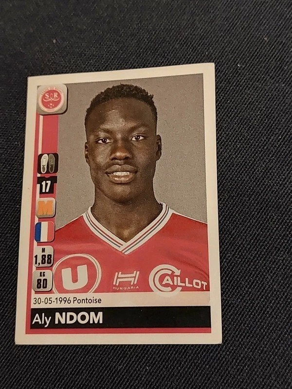 Panini / Sticker : Aly Ndom / Stade de Reims / 2018-2019, Enlèvement ou Envoi, Neuf, Affiche, Image ou Autocollant