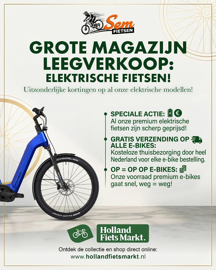 GROTE MAGAZIJN LEEGVERKOOP OP HOLLANDFIETSMARKT.NL! , Fietsen en Brommers, Elektrische fietsen, Overige merken, Nieuw, Ophalen of Verzenden