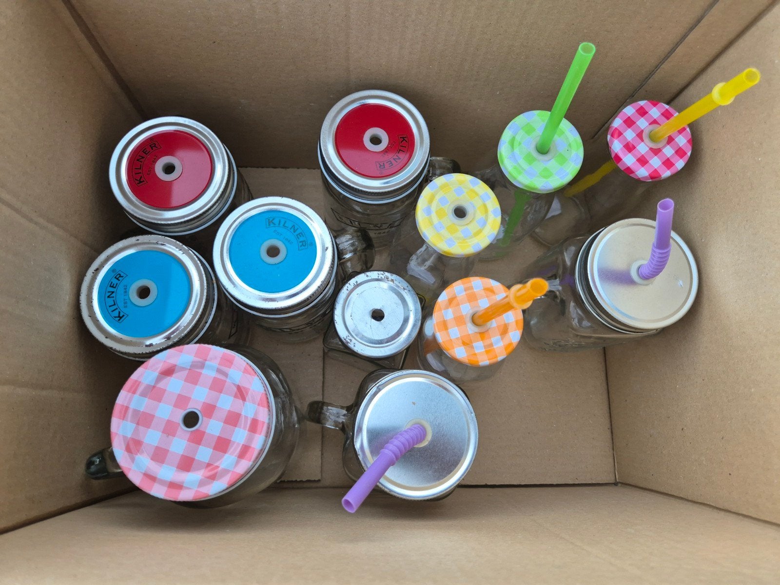 Drinkglazen met rietje, Verzamelen, Ophalen of Verzenden, Gebruikt, Overige typen