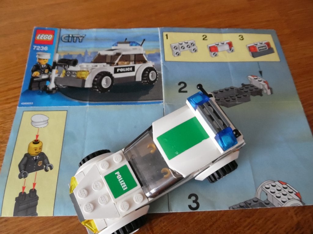 Lego City Police set 7236 Police car (Green version), City, Enlèvement ou Envoi, Lego, Ensemble complet