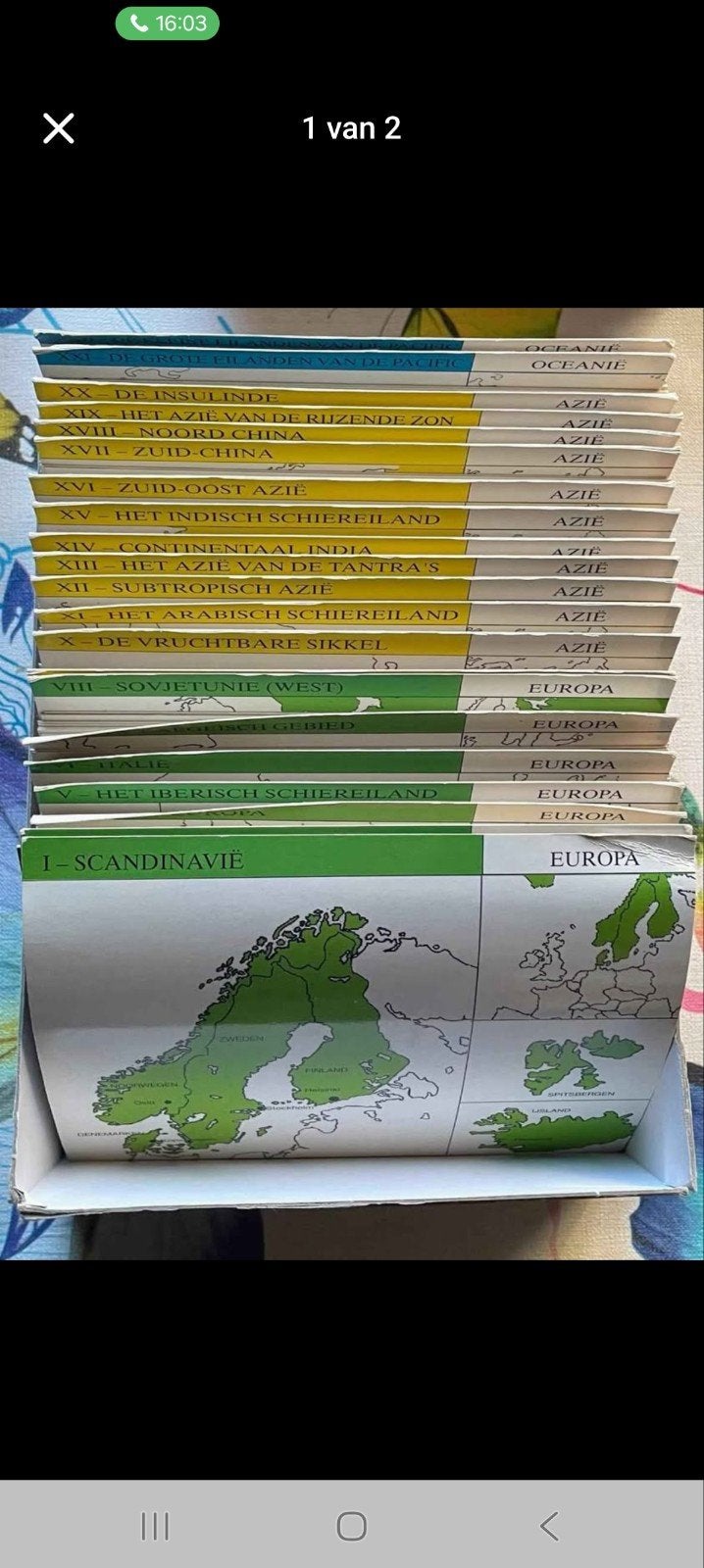 postkaarten met werelddelen, Ophalen