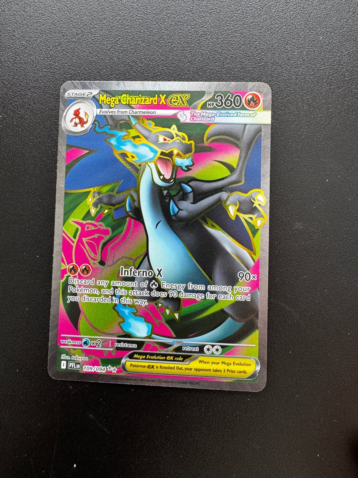 Mega Charizard X ex 109/094 - Phantasmal Flames Pokémon, Enlèvement ou Envoi, Neuf, Cartes en vrac, Foil
