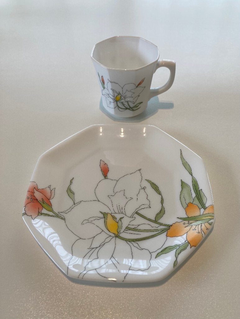 Vintage Arcopal koffie- en dessertservies, Enlèvement, Comme neuf, Vintage