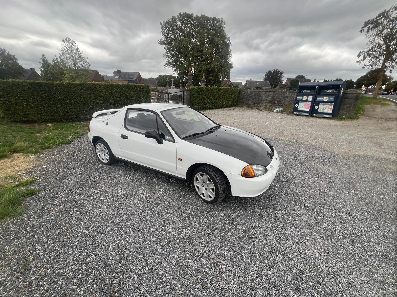 Honda CRX Del Sol 1.6 ESI 1992, Auto's, Zwart, Wit, Particulier, 2 zetels