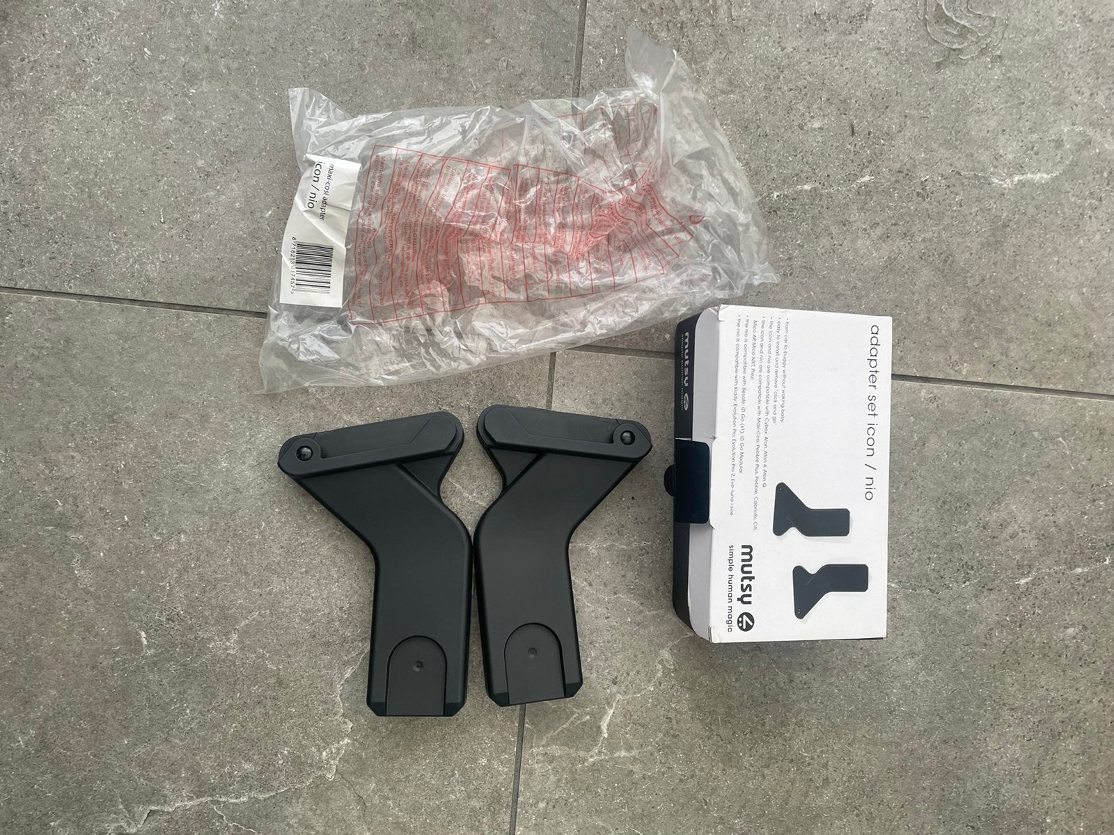 Adaptateurs Mutsy icon nio pour poussette et maxi cosi, Babygeluk, Comme neuf, Envoi