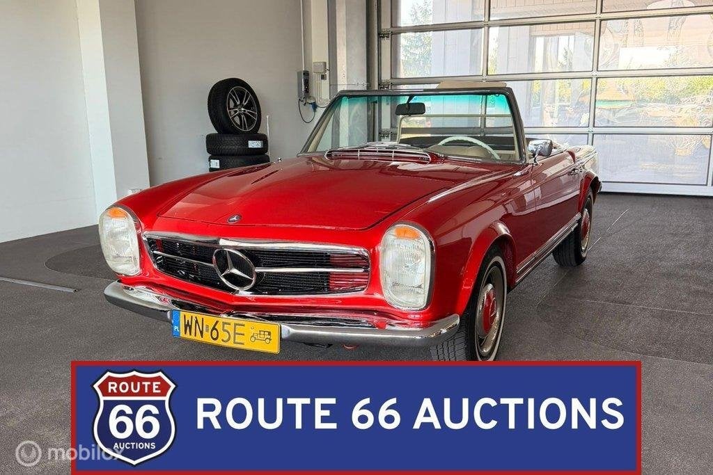 Mercedes-Benz 250 SL | 1967 | Route 66 Auctions, Zwart, Mercedes-Benz, Bedrijf, Handgeschakeld
