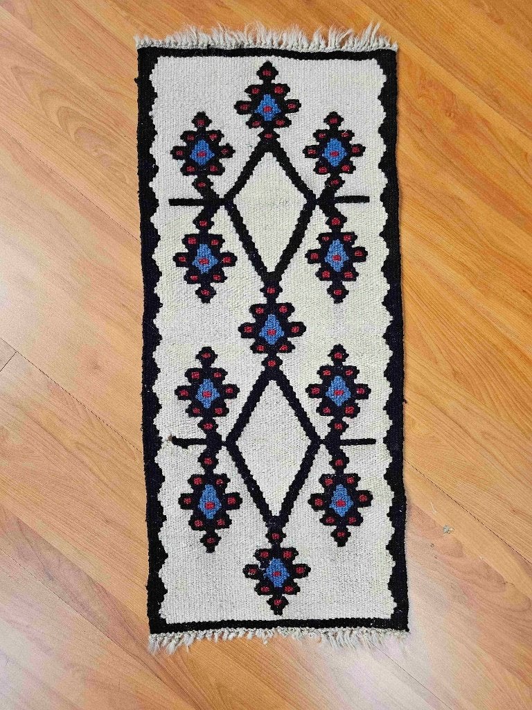 Tapis Kilim 68/31 cm, Envoi, Utilisé, Noir, Autres styles