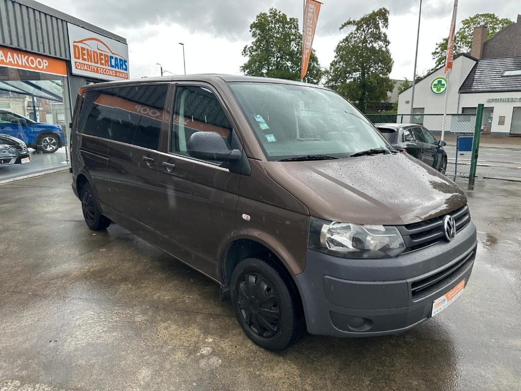 Vw Transporter, 2.0TDI, 2012, 121.969km,dubbelcabine+Keuring, Auto's, Navigatiesysteem, Euro 5, Bruin, Diesel