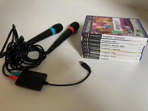 Complete Singstar set + 2 microfoons en 7 spellen., Enlèvement ou Envoi, Comme neuf, Musique
