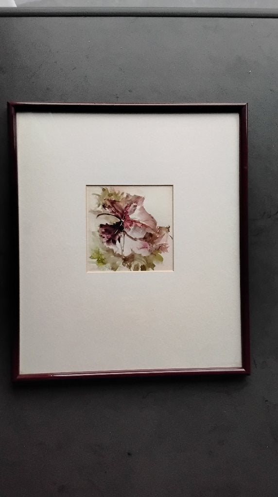 Aquarel "Marleen De Decker", Antiek en Kunst, Stilleven, Ophalen of Verzenden, Papier, Achter glas