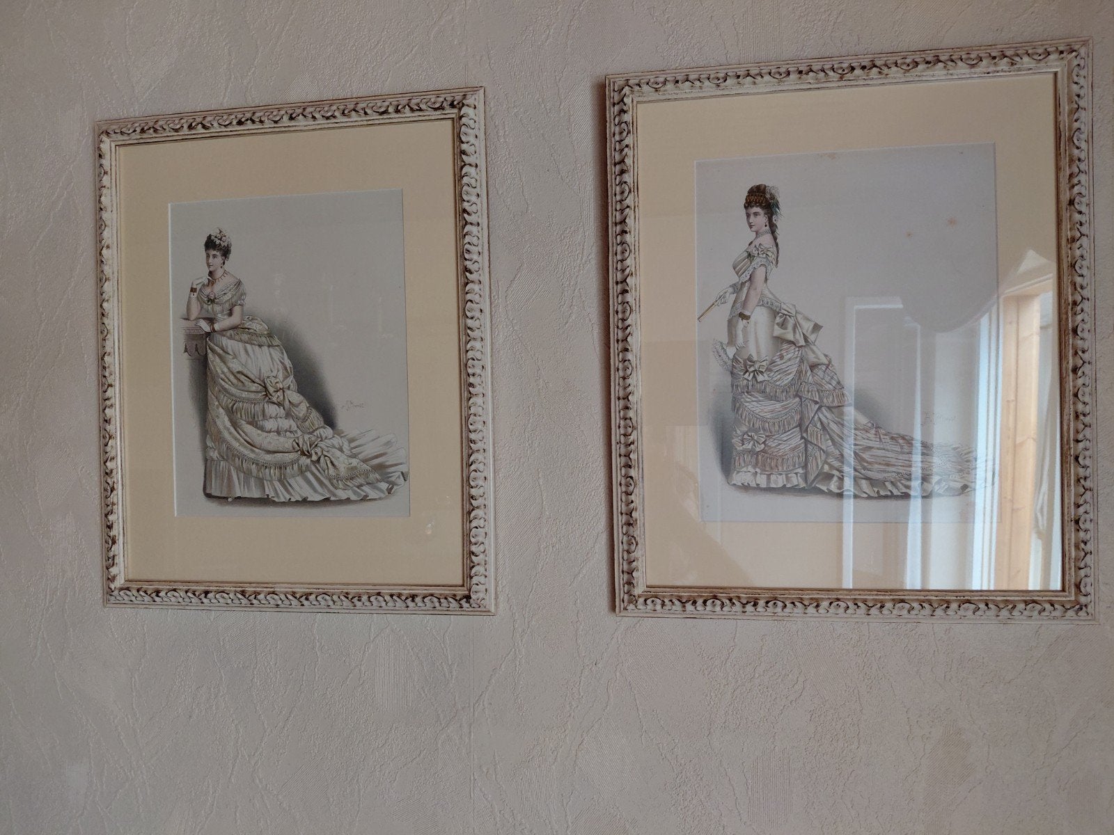 Twee oude prenten mode, Verzamelen, Foto's en Prenten, Ophalen