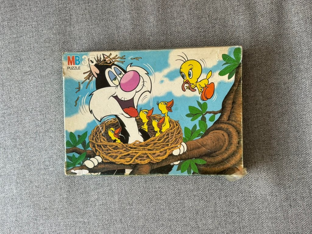 202. Puzzel MB 35 - 35 stuks Tweety, Enlèvement ou Envoi, 10 à 50 pièces, Utilisé, 2 à 4 ans