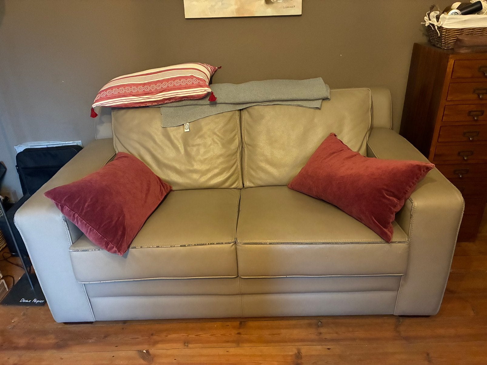 Fauteuil deux places,gris.160L 95l 80H, Maison & Meubles, 75 à 100 cm, 150 à 200 cm, Enlèvement, Utilisé