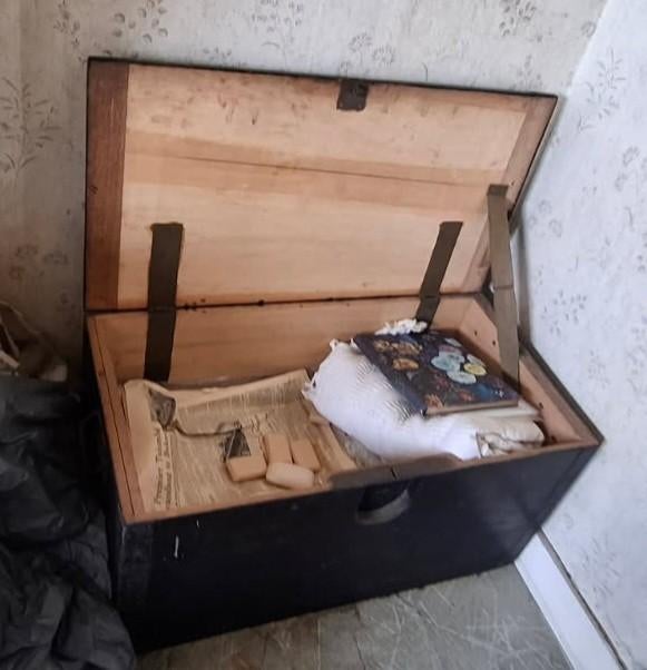 Vintage houten koffer, Ophalen, Gebruikt