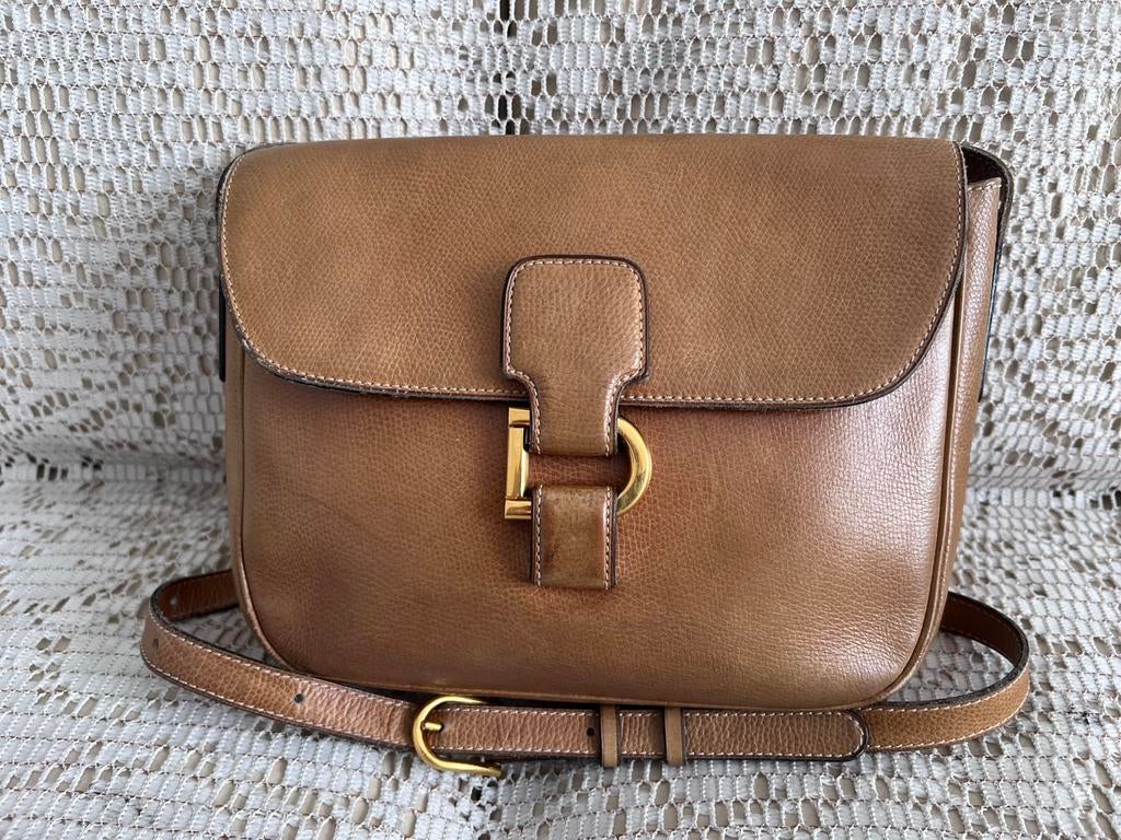 Sac bandoulière DELVAUX cuir fauve, Bijoux, Sacs & Beauté, Enlèvement ou Envoi, Comme neuf, Cuir