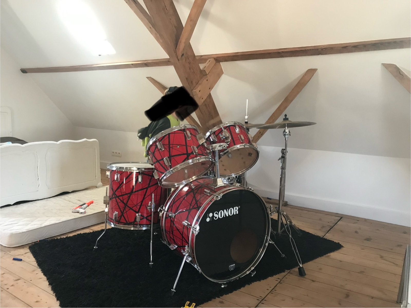Sonor junior drumkit met hardware en cymbalen, Muziek en Instrumenten, Drumstellen en Slagwerk, Ophalen, Gebruikt, Overige merken