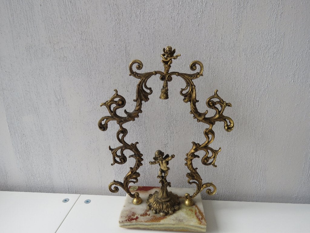Porte-montre de poche ange en bronze feuillages Louis XV, Enlèvement ou Envoi