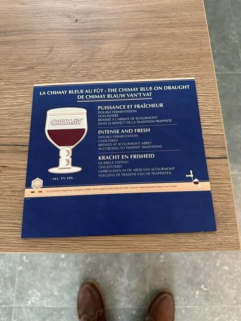 trappist Chimay bleue tafel reclame karton, Verzamelen, Ophalen, Nieuw, Reclamebord, Plaat of Schild, Overige merken
