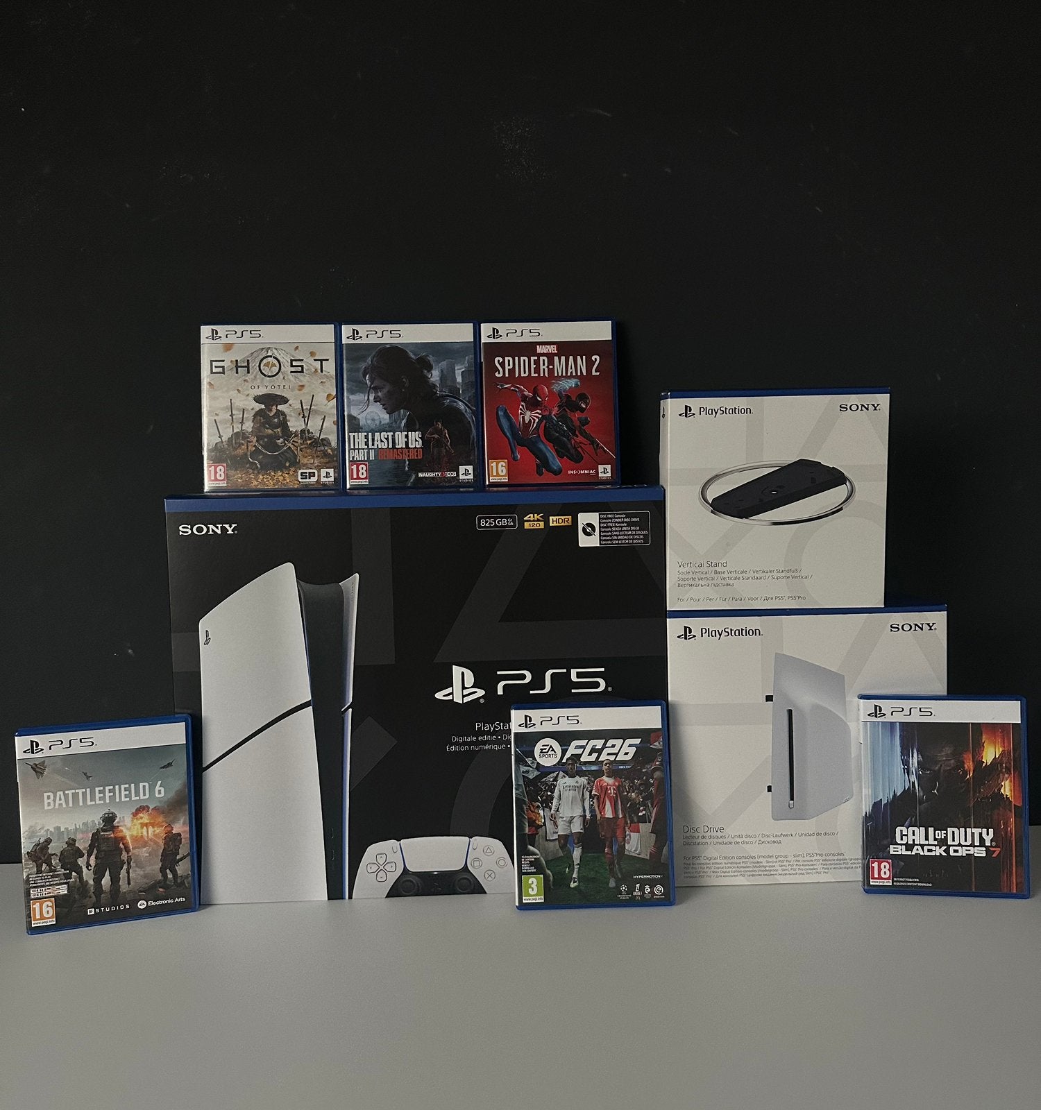 PS5 Slim + Disc Drive + 6 games + accessoire, Enlèvement, Neuf