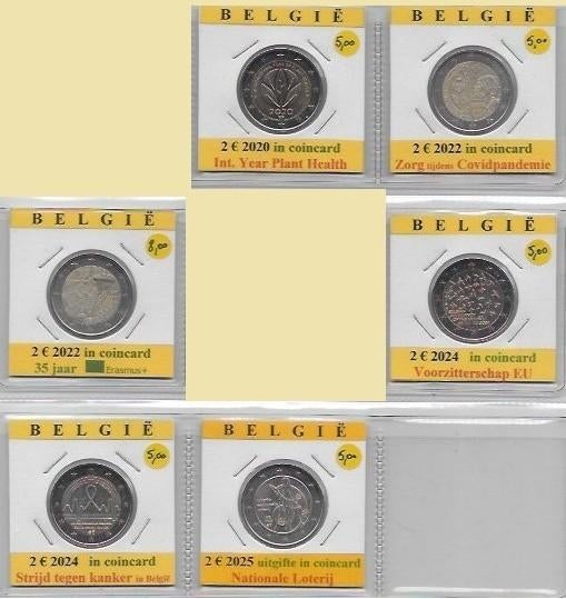 2 euros Belgique 2020-2025 BU de coincard, Timbres & Monnaies, Monnaies | Europe | Monnaies euro, Enlèvement ou Envoi, Belgique