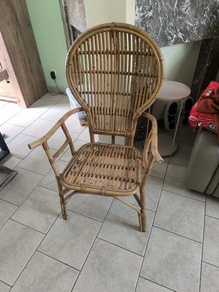 fauteuil ballon en osier vintage, Enlèvement