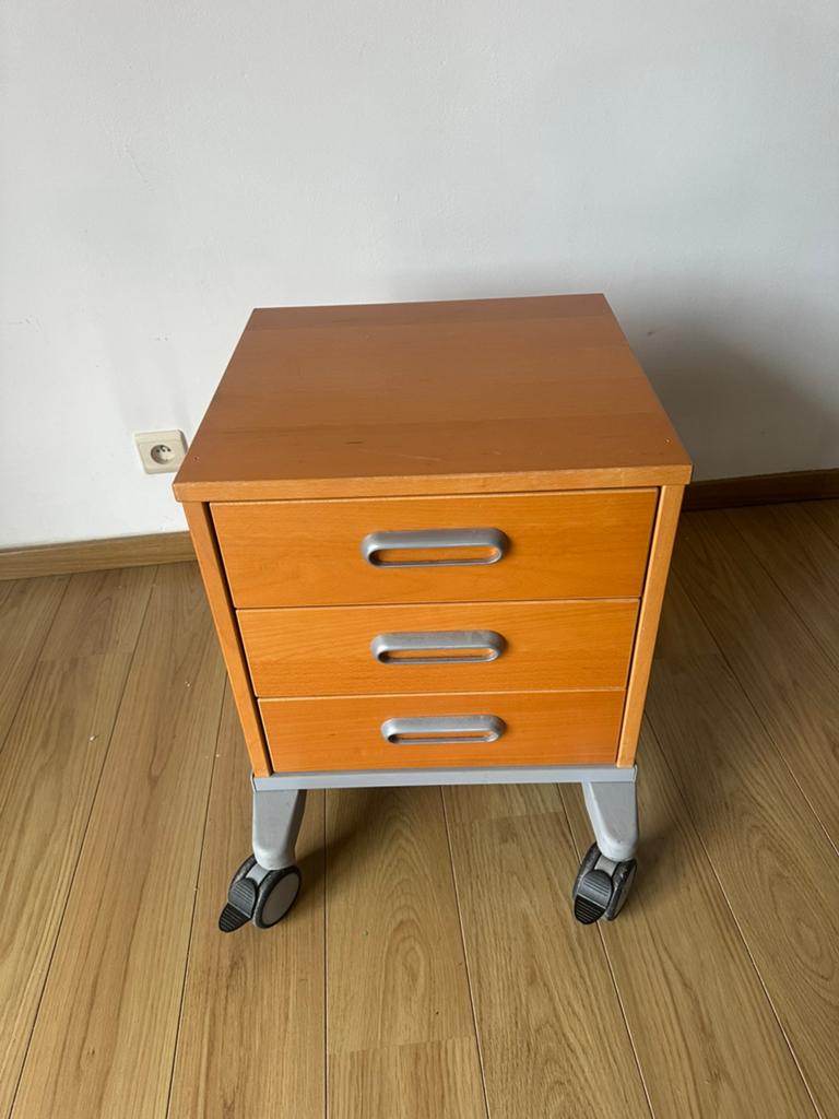 Houten opbergkastje met 3 schuiven, 3 of 4 laden, Ophalen, Gebruikt