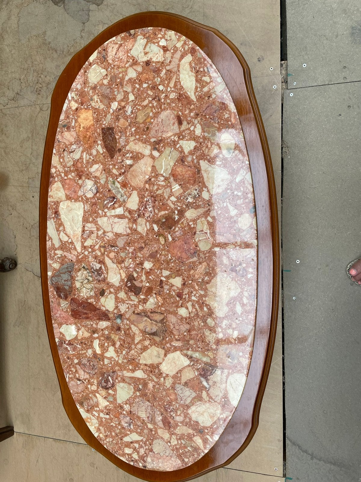 Table de salon bois et marbre, Maison & Meubles, 100 à 150 cm, Enlèvement, Utilisé, 50 à 100 cm