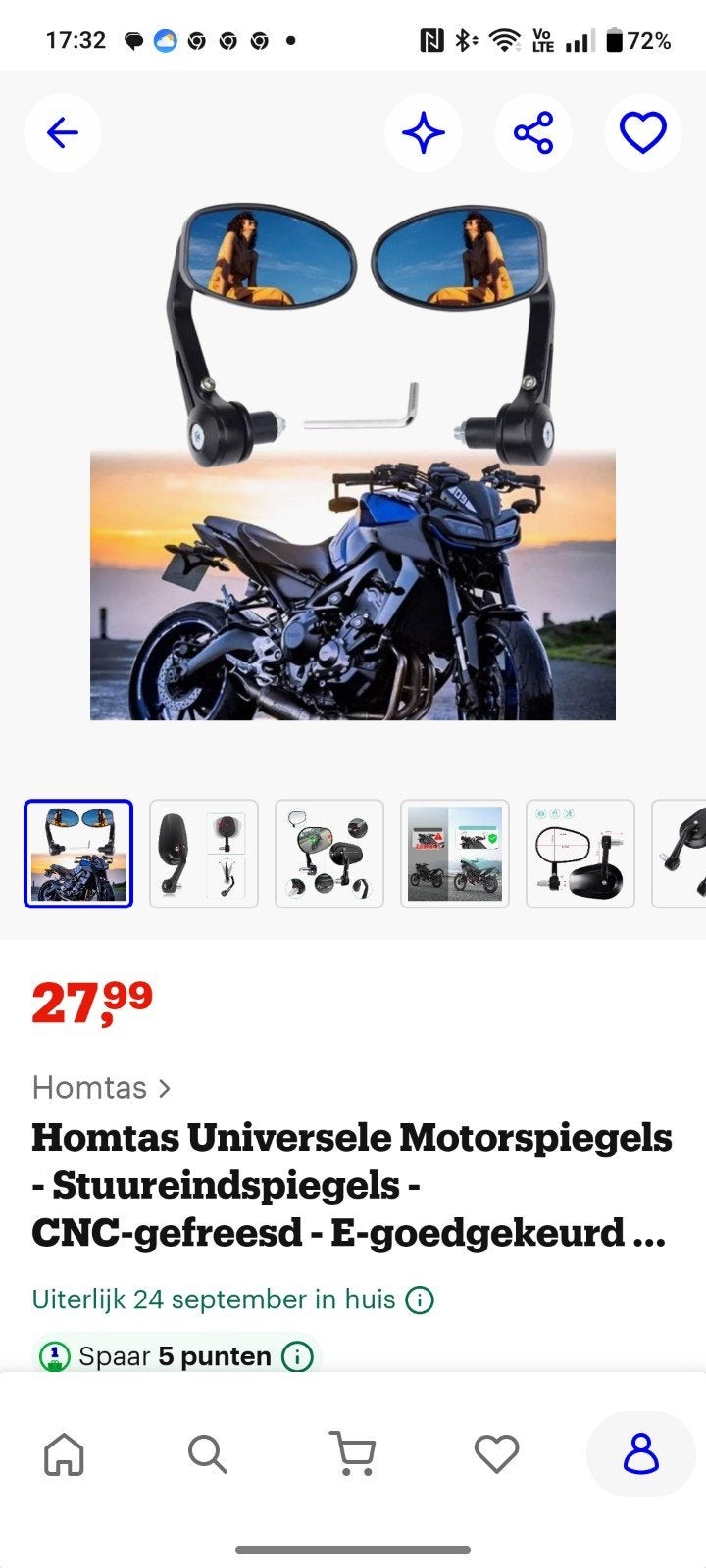 zijspiegels universeel moto te koop, Particulier