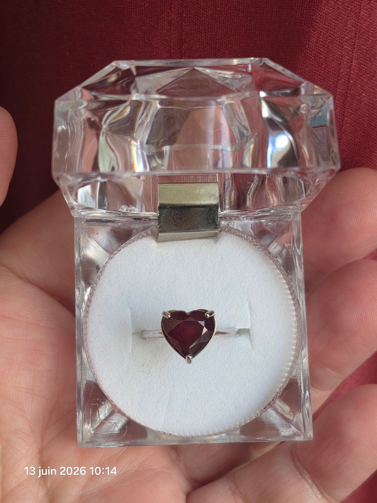 Bague en argent massif avec grenat rhodolite d’Afrique, Bijoux, Sacs & Beauté, Bagues, Enlèvement, Argent, Neuf, Rouge