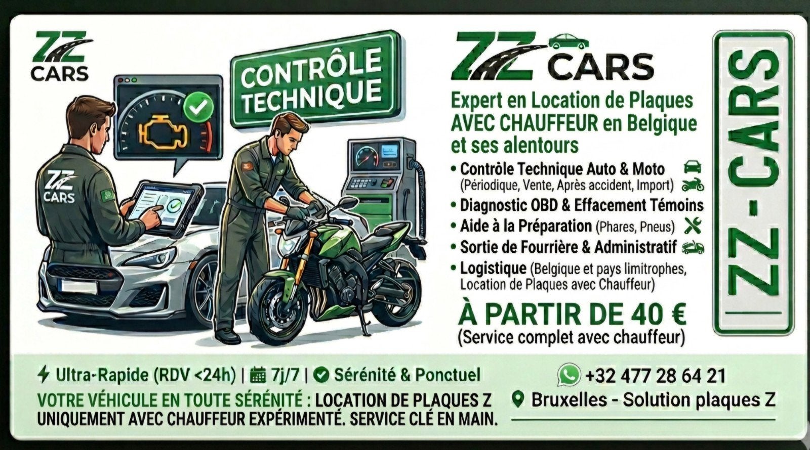 plaque z à partir de 40 euro 0477/286 421, Particulier, Achat