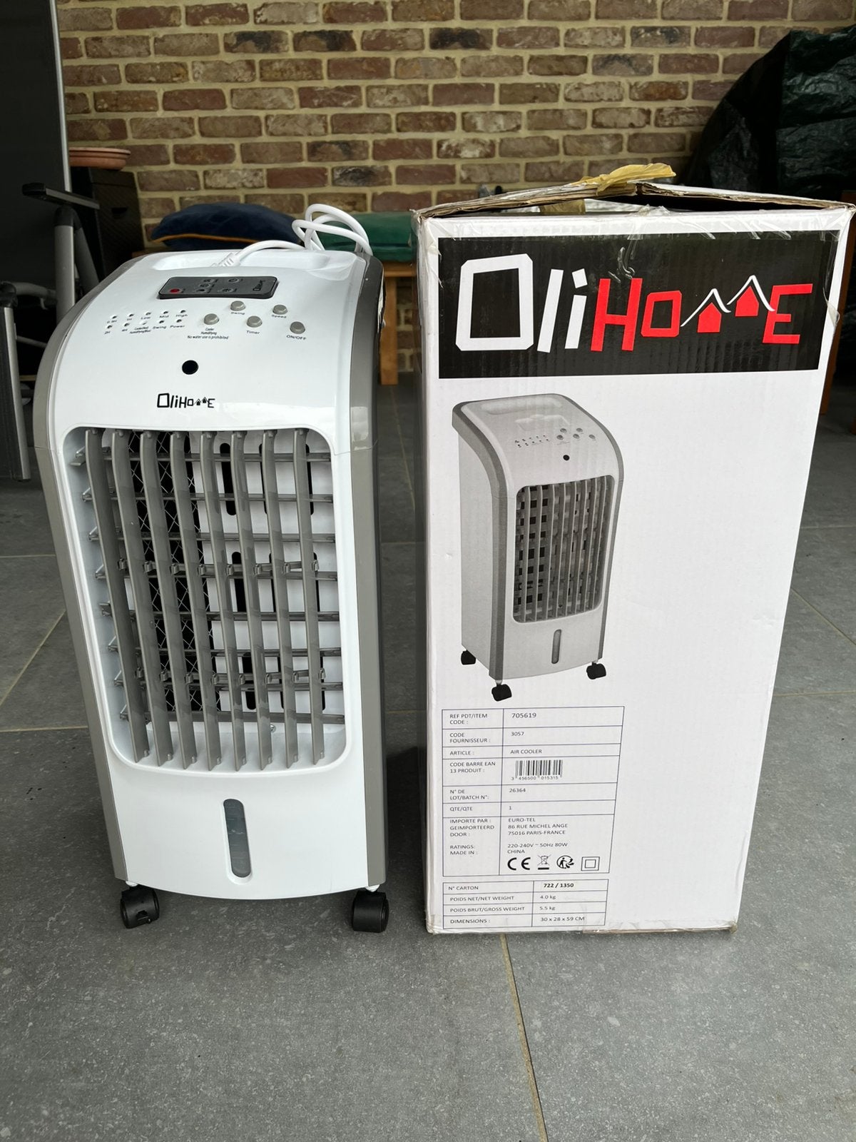 Rafraichisseur d’Air -Ventilateur -Humidificateur d’occasion, Enlèvement, Utilisé, Refroidissement et Déshumidification, Moins de 60 m³