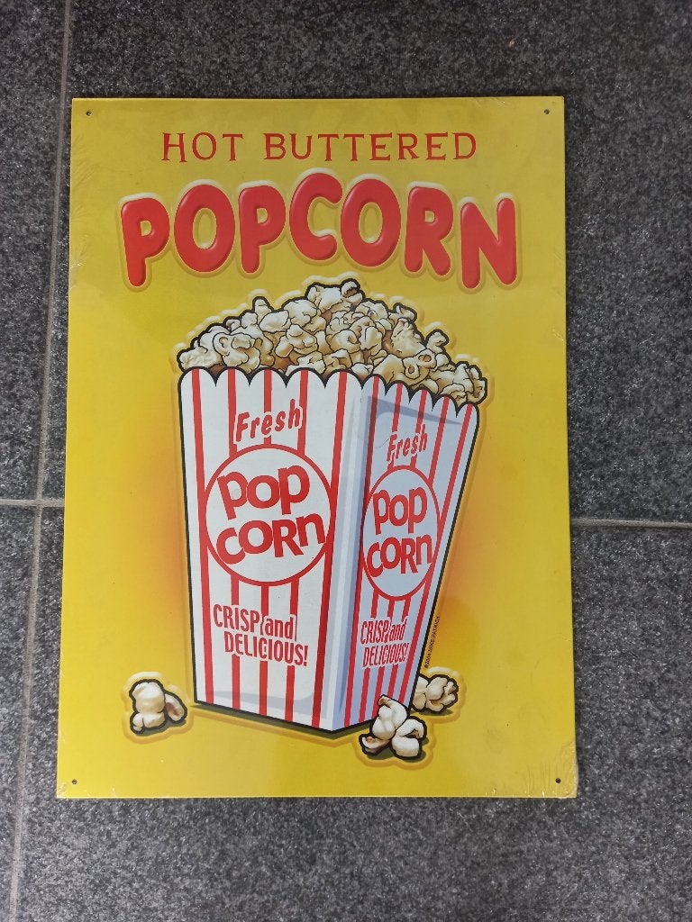 Panneau publicitaire à pop-corn, Collections, Enlèvement, Neuf, Panneau publicitaire