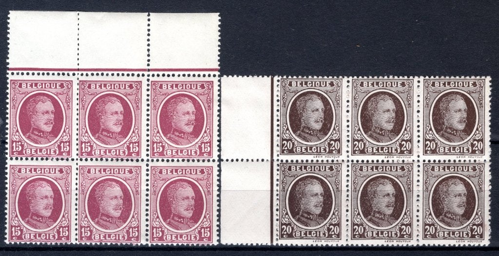 195/196 MNH 1922 - S.M. le Roi Albert (6 pièces), Envoi, Non oblitéré, Neuf