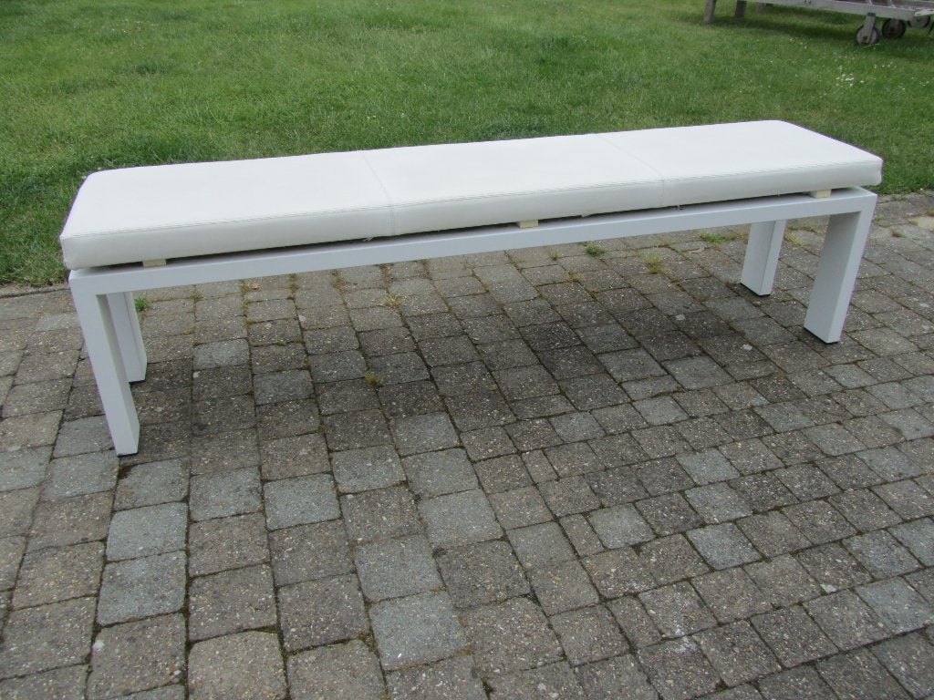 Joli zitbank - lengte 180 - wit leder, Huis en Inrichting, Ophalen, Gebruikt, Wit, Design