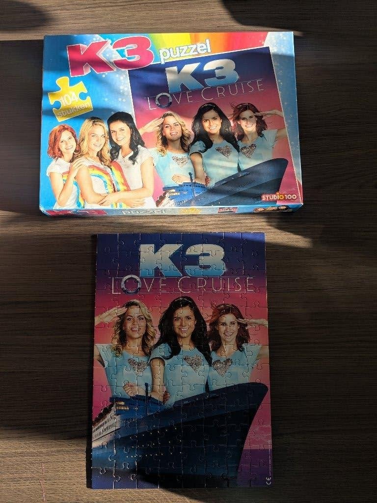 Speelgoed - puzzel - K3 love cruise - studio 100, Ophalen of Verzenden, Meer dan 50 stukjes, Gebruikt