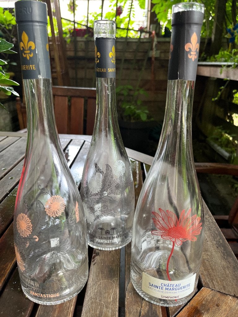bouteille sérigraphiée en verre, Collections, Enlèvement, Utilisé, France, Rosé